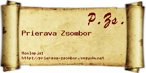 Prierava Zsombor névjegykártya